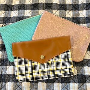 NWOT Ipsy makeup bags- 3 pack - assorted